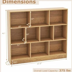Tangkula 10-Cube Bookshelf, 47.5