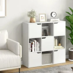 Tangkula 9-Cube Bookshelf, Toys Storage Organizer