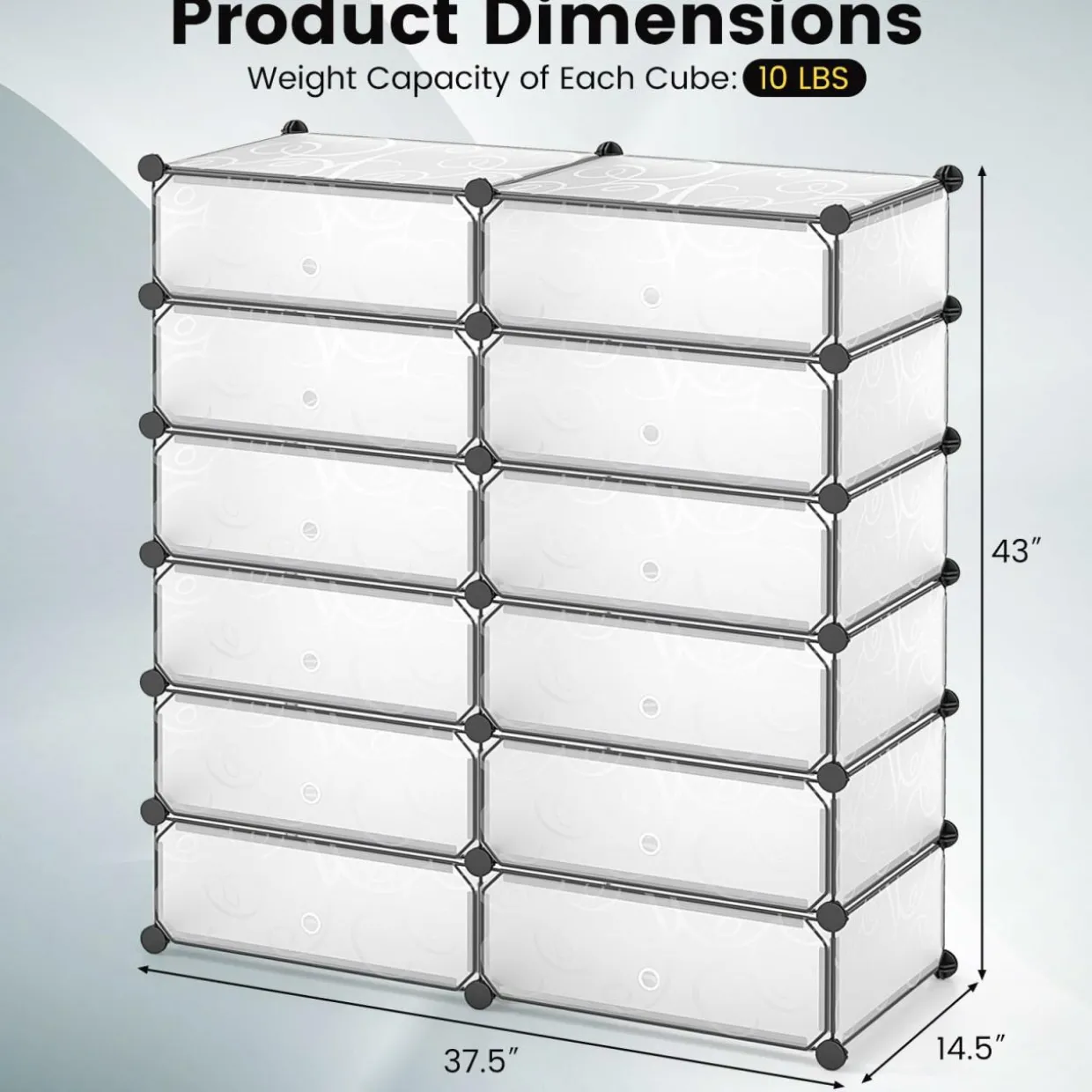 Tangkula 12-Cube Shoe Rack, DIY Cubes Storage Cabinet