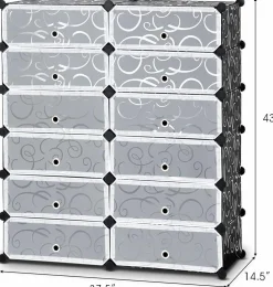 Tangkula 12-Cube Shoe Rack, DIY Cubes Storage Cabinet