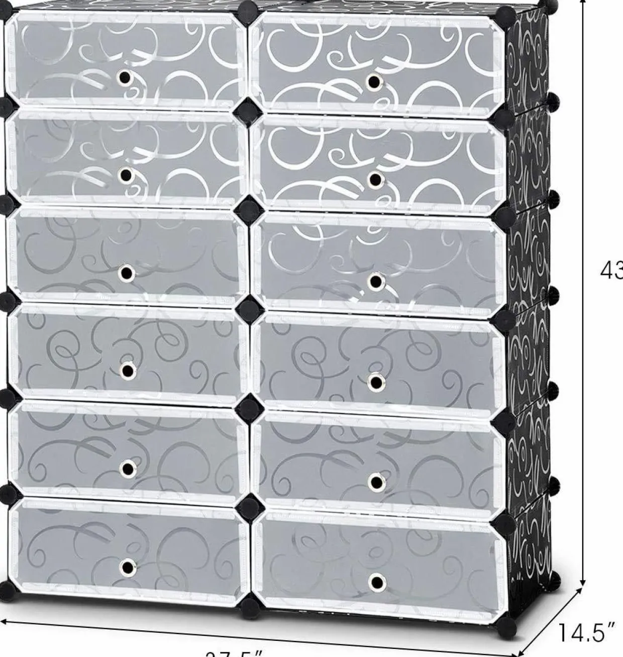 Tangkula 12-Cube Shoe Rack, DIY Cubes Storage Cabinet