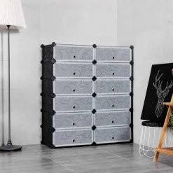 Tangkula 12-Cube Shoe Rack, DIY Cubes Storage Cabinet