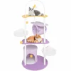 Tangkula Cute Cat Tree, 62 Inch Multi-Level Large Cat Tower with Metal Frame, Moon-Shaped Top Perch