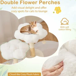 Tangkula Cute Wood Cat Tree(32 Inch)