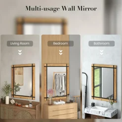 Tangkula Decorative Hanging Wall Mirror, 30