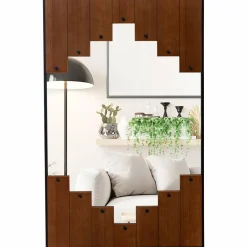 Tangkula Decorative Rectangle Wall Mirror, 37.5" x 26.5" Large Wall Mirror with Piano Key-Shaped Frame, Two-Direction Hook