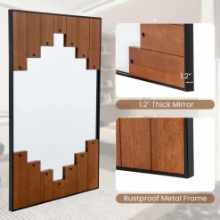Tangkula Decorative Rectangle Wall Mirror, 37.5