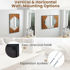 Tangkula Decorative Rectangle Wall Mirror, 37.5