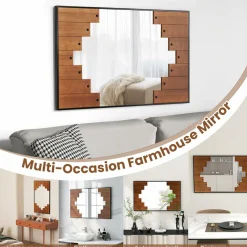 Tangkula Decorative Rectangle Wall Mirror, 37.5