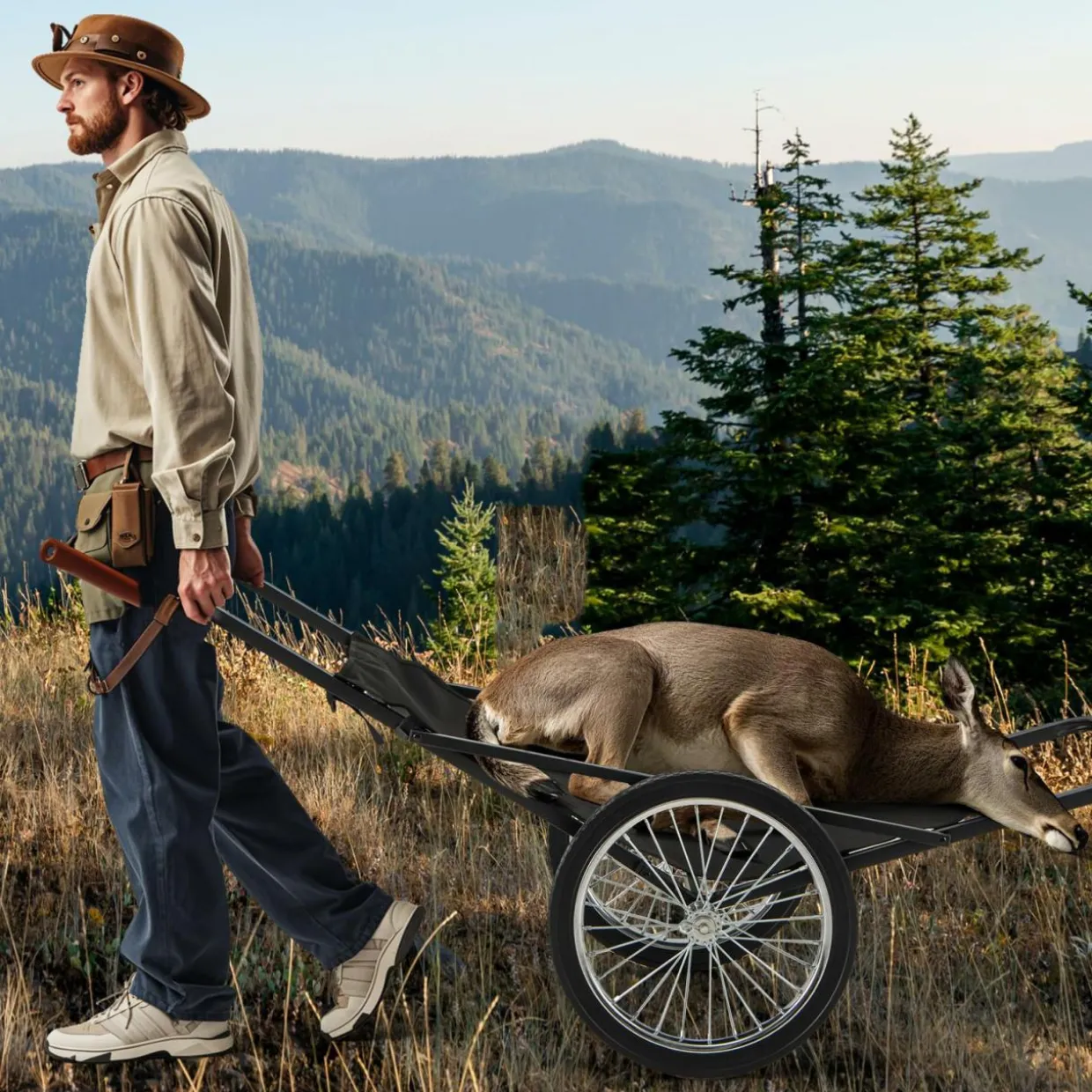 Tangkula Deer Cart, 550 LBS Deer Cart Game Hauler