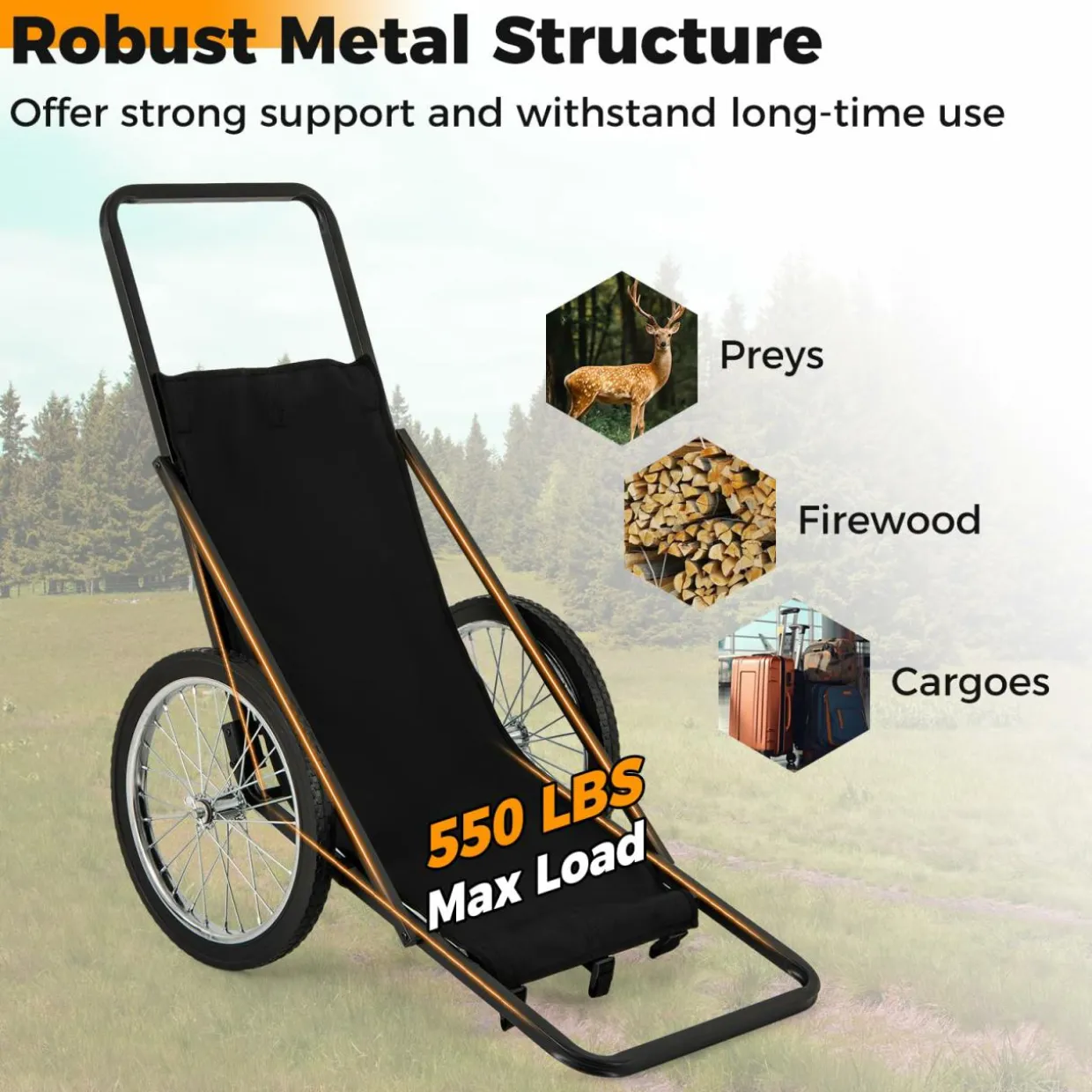 Tangkula Deer Cart, 550 LBS Deer Cart Game Hauler