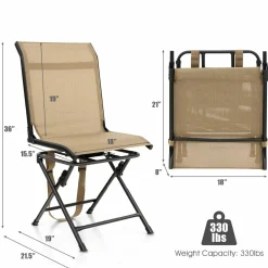 Tangkula 360-degree Swivel Blind Chair, Foldable Free Rotation Hunting Chair, Chair for Camping, Hunting, Fishing