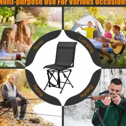 Tangkula 360-degree Swivel Blind Chair, Foldable Free Rotation Hunting Chair, Chair for Camping, Hunting, Fishing