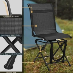 Tangkula 360-degree Swivel Blind Chair, Foldable Free Rotation Hunting Chair, Chair for Camping, Hunting, Fishing
