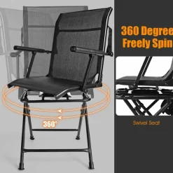 Tangkula 360-degree Swivel Hunting Chair, Multi-Position Folding Stealth Spin Chair