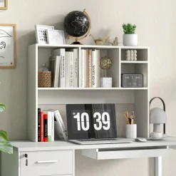 Tangkula Desktop Bookshelf, Countertop Storage Hutch with 4 Shelves for Computer Desk