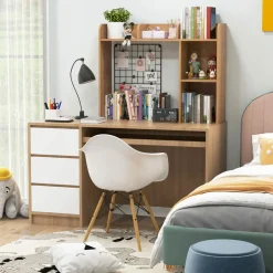 Tangkula Desktop Bookshelf, Countertop Storage Hutch with 5 Shelves for Computer Desk