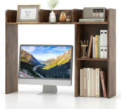 Tangkula Desktop Bookshelf, Countertop Storage Hutch with 5 Shelves for Computer Desk