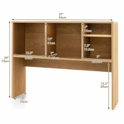 Tangkula Desktop Bookshelf, Countertop Storage Hutch with 4 Shelves for Computer Desk