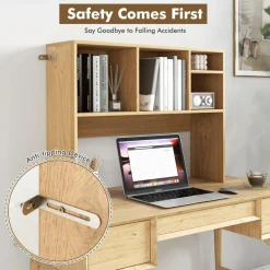 Tangkula Desktop Bookshelf, Countertop Storage Hutch with 4 Shelves for Computer Desk