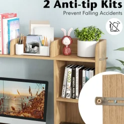 Tangkula Desktop Bookshelf, Countertop Storage Hutch with 5 Shelves for Computer Desk