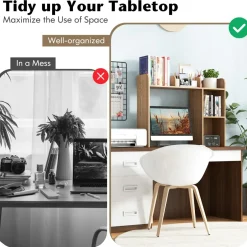 Tangkula Desktop Bookshelf, Countertop Storage Hutch with 5 Shelves for Computer Desk