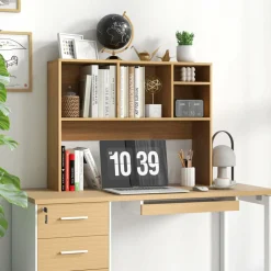 Tangkula Desktop Bookshelf, Countertop Storage Hutch with 4 Shelves for Computer Desk