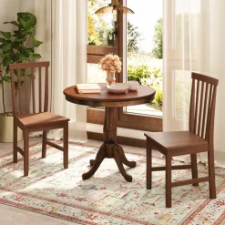 Tangkula Dining Table Set for 2, Vintage Kitchen Table and Chairs Set of 2