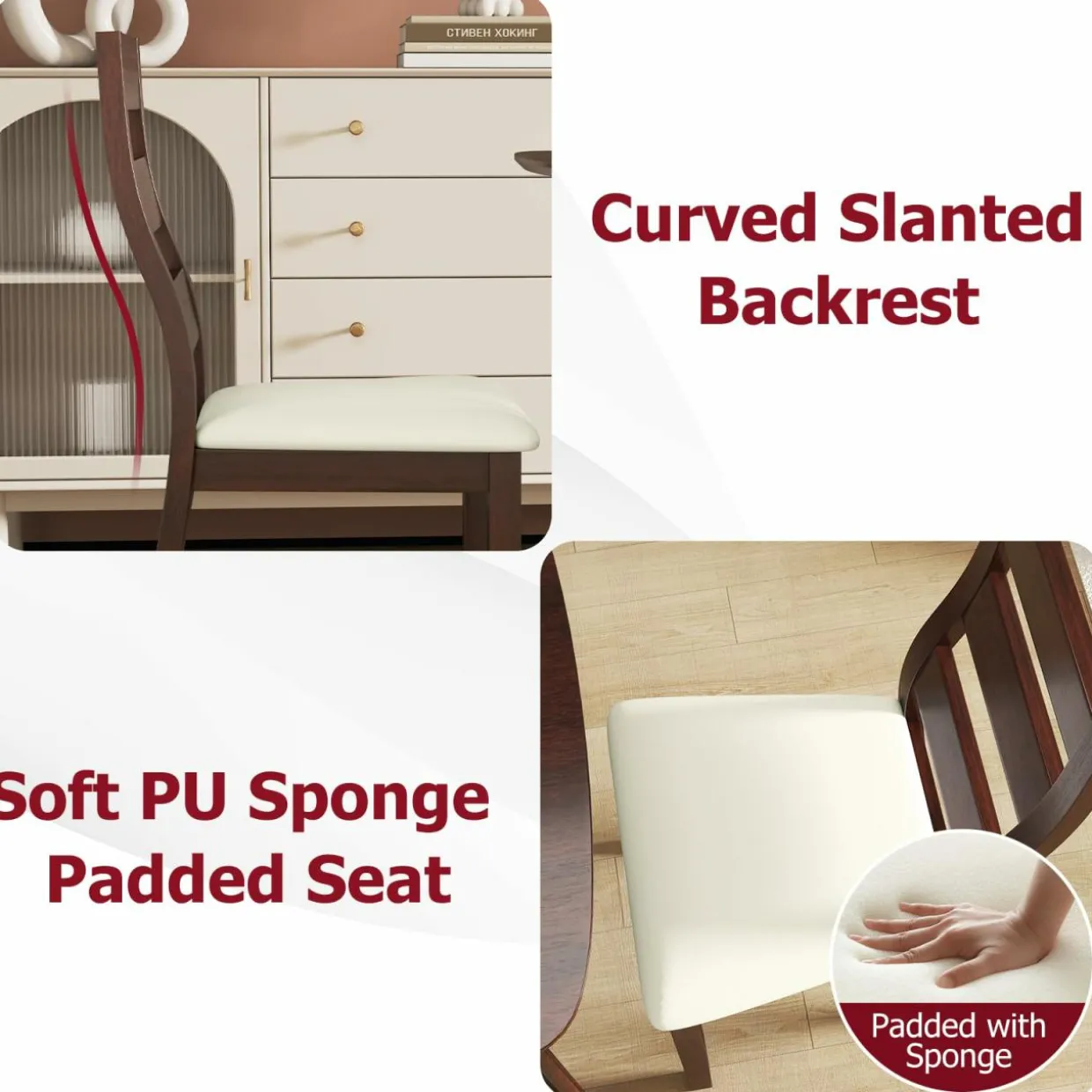 Tangkula Dining Table Set for 2, Kitchen Table and Chairs Set of 2 with Cushioned Seat