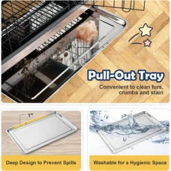 Tangkula Dog Crate Furniture with Removable Tray/Felt Mat
