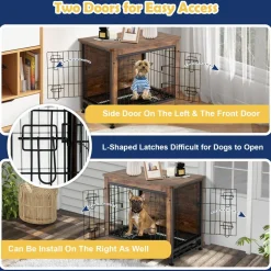 Tangkula Dog Crate Furniture with Removable Tray/Felt Mat