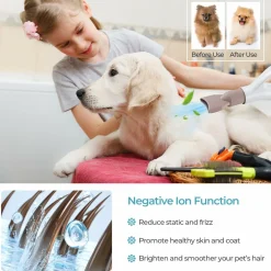 Tangkula Dog Dryer, Pet Blow Dryer with Smart LED Touch Screen, 4 Nozzles, Adjustable Temperature