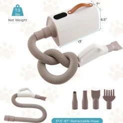 Tangkula Dog Dryer, Pet Blow Dryer with Smart LED Touch Screen, 4 Nozzles, Adjustable Temperature