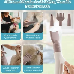Tangkula Dog Dryer, Pet Blow Dryer with Smart LED Touch Screen, 4 Nozzles, Adjustable Temperature