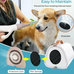 Tangkula Dog Dryer, Pet Blow Dryer with Smart LED Touch Screen, 4 Nozzles, Adjustable Temperature