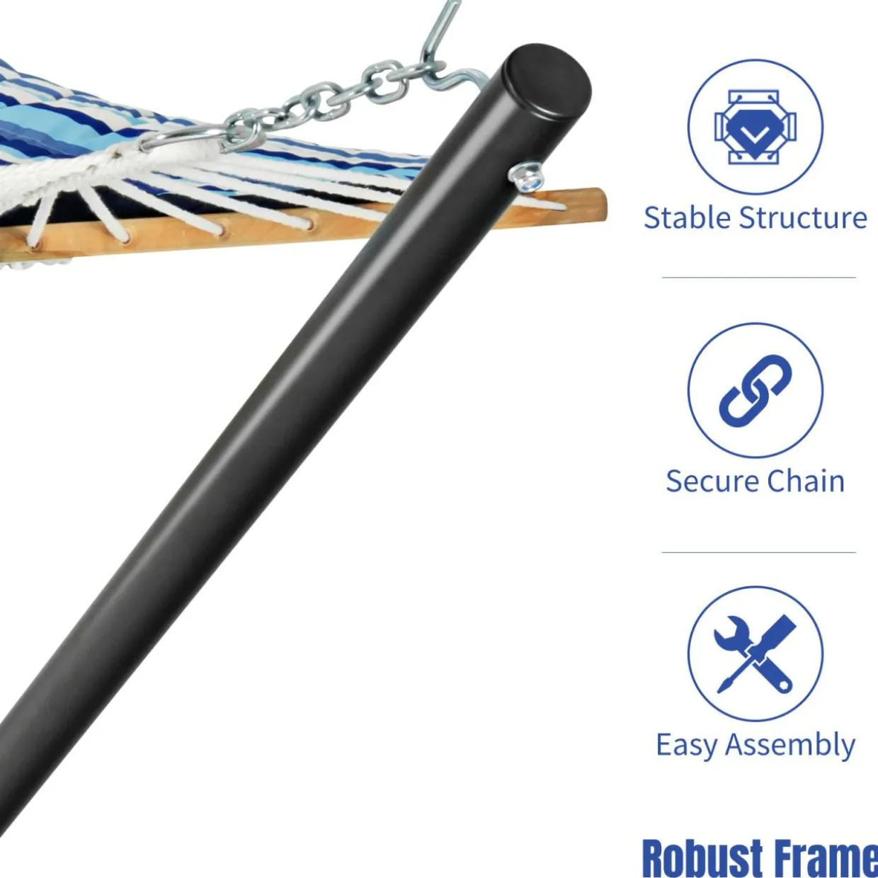 Tangkula Double Hammock with Stand, 2 Person 12Ft Steel Hammock Stand with Cotton Hammock
