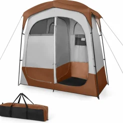 Tangkula Double Room Shower Tent, Oversize Space Privacy Tent with Floor