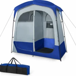 Tangkula Double Room Shower Tent, Oversize Space Privacy Tent with Floor