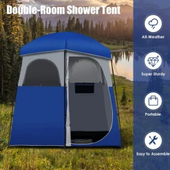 Tangkula Double-Room Shower Tent, Oversize Space Privacy Tent