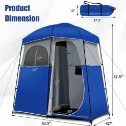 Tangkula Double-Room Shower Tent, Oversize Space Privacy Tent