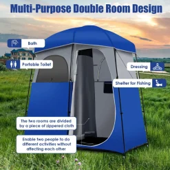 Tangkula Double-Room Shower Tent, Oversize Space Privacy Tent