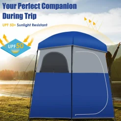 Tangkula Double-Room Shower Tent, Oversize Space Privacy Tent