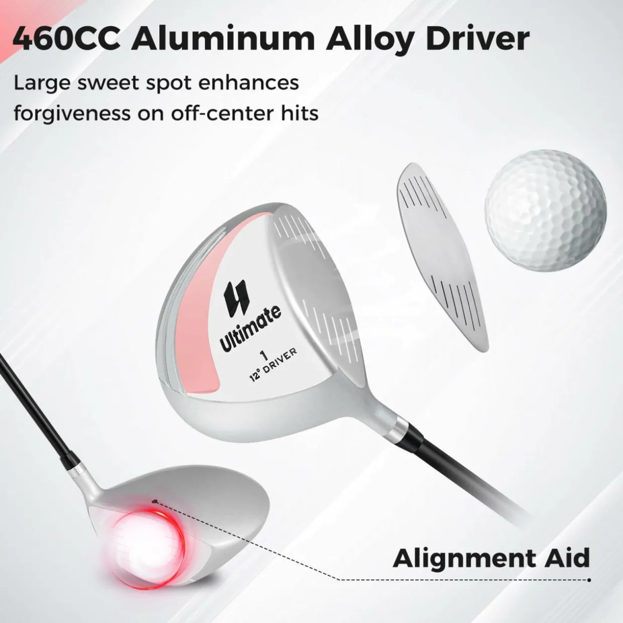 Tangkula Driver Golf Club for Women 460CC, Single Golf Club for Right Handed Golfers