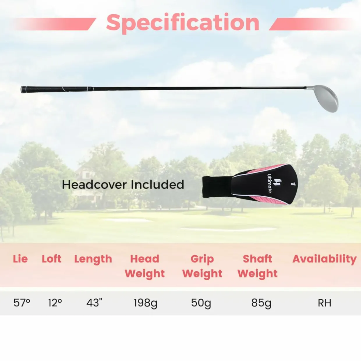 Tangkula Driver Golf Club for Women 460CC, Single Golf Club for Right Handed Golfers