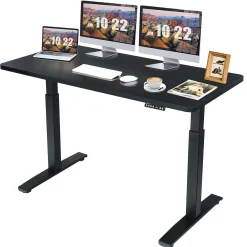 Tangkula Dual Motor Electric Standing Desk, 55 x 28 Inch, Ergonomic Stand up Home Office Desk