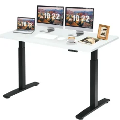 Tangkula Dual Motor Electric Standing Desk, 55 x 28 Inch, Ergonomic Stand up Home Office Desk