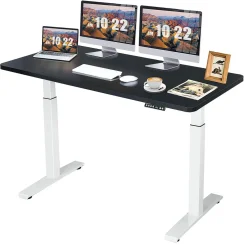 Tangkula Dual Motor Electric Standing Desk, 55 x 28 Inch, Ergonomic Stand up Home Office Desk