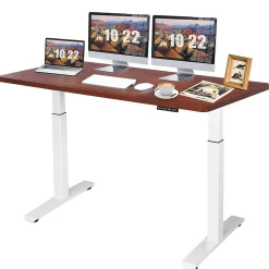 Tangkula Dual Motor Electric Standing Desk, 55 x 28 Inch, Ergonomic Stand up Home Office Desk