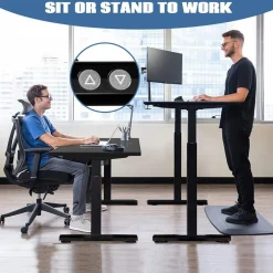 Tangkula Dual Motor Electric Standing Desk Frame, Height & Width Adjustable Motorized Sit Stand Desk Base