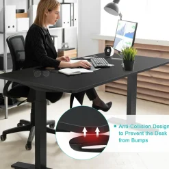Tangkula Dual Motor Electric Standing Desk, 55 x 28 Inch, Ergonomic Stand up Home Office Desk